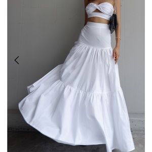 AYLA MAXI SKIRT AND TOP - WHITE